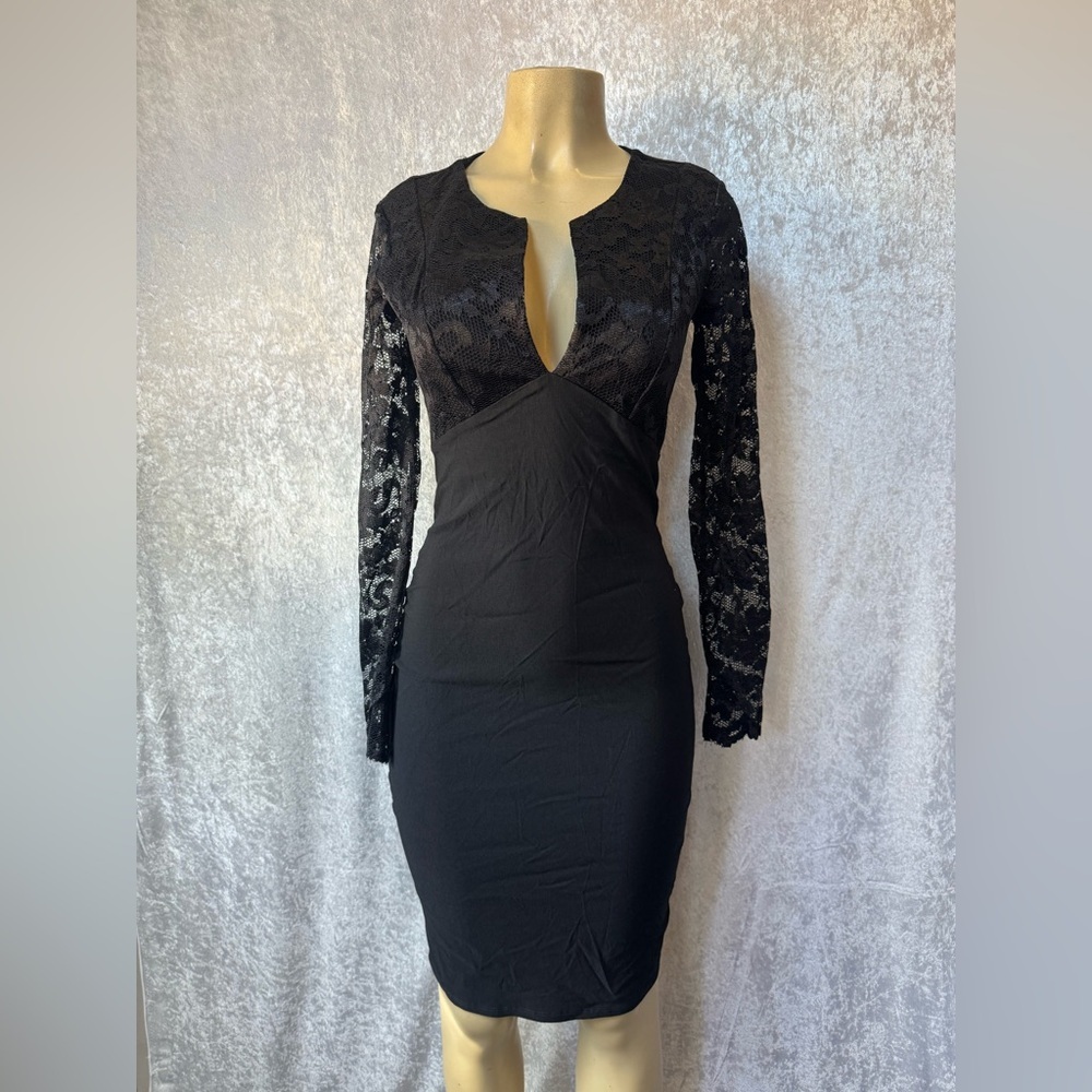 Black Long Sleeve Lace Dress